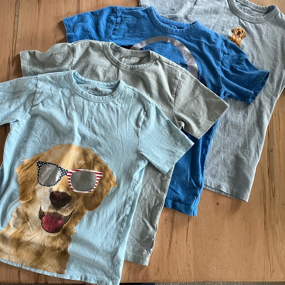Crewcuts Dog Print Kids T-Shirts-Lot of 4